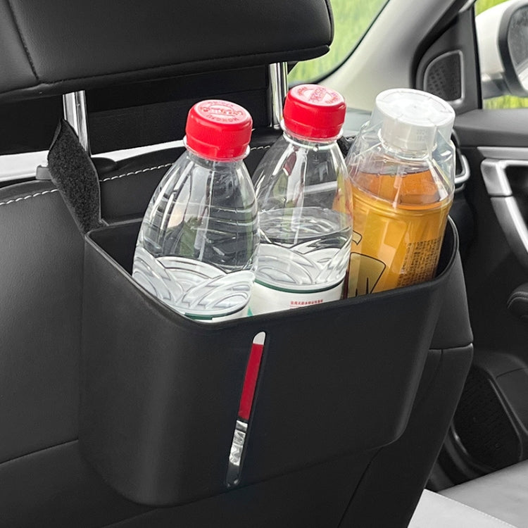 Multifunctional Car Seat Back Storage Box Rear Seat Tissue and Beverage Rack - Black