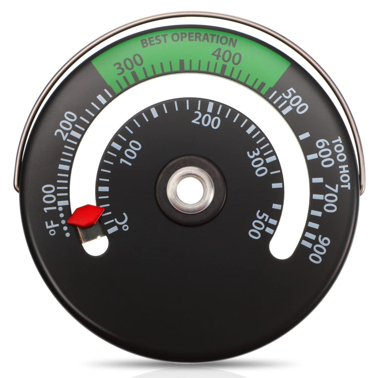 Magnetic Fireplace Thermometer Temperature Monitor - Black