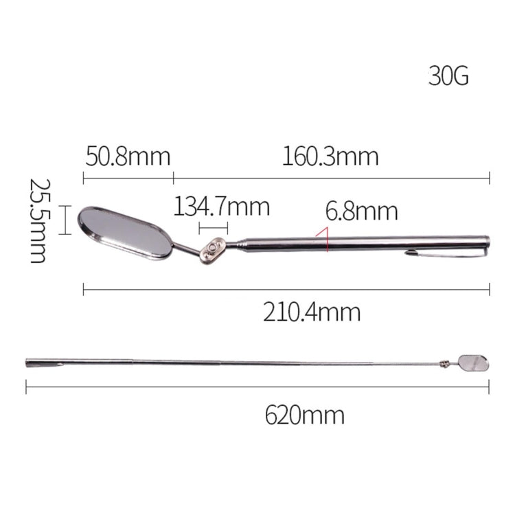 Car Universal Folding Telescopic Inspection Mirror Underbody Inspection Endoscope - Oval