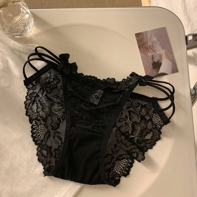 Ladies Sexy Lace Low Waist Erotic High Split Panties, Size: One Size - Black