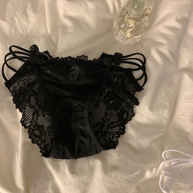 Ladies Sexy Lace Low Waist Erotic High Split Panties, Size: One Size - Black