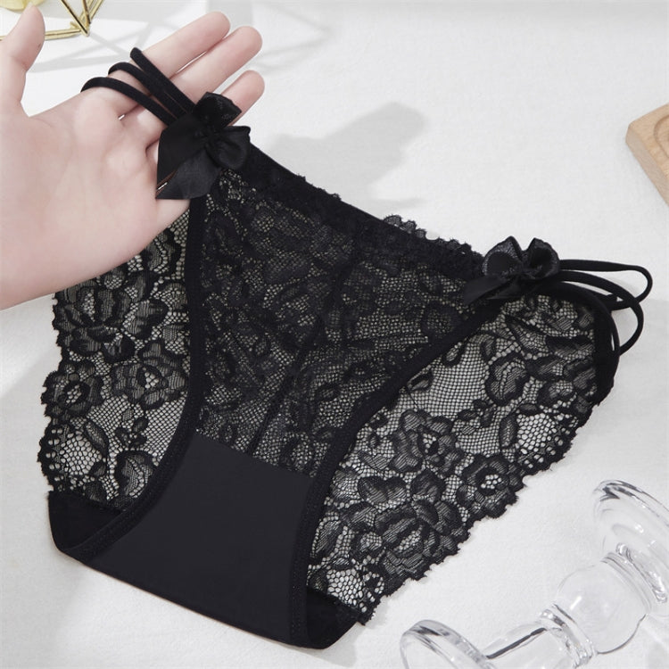 Ladies Sexy Lace Low Waist Erotic High Split Panties, Size: One Size - Black