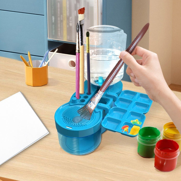 Painting Brush Washer with Drain Cleaner and Holder, 8 Palette Wells