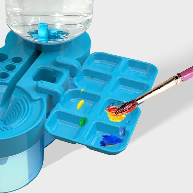 Painting Brush Washer with Drain Cleaner and Holder, 8 Palette Wells