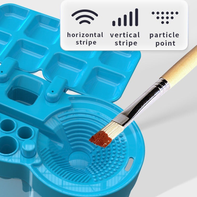 Painting Brush Washer with Drain Cleaner and Holder, 8 Palette Wells