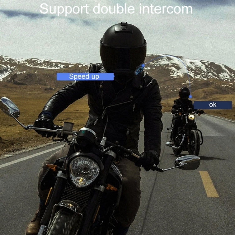 KUQIBAO K21S Motorcycle Riding Helmet Dual Intercom Bluetooth Headset With Lights