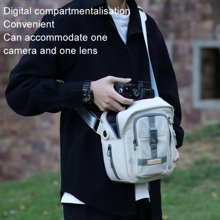 Cwatcun D155 Shoulder Casual Microslr Camera Storage Bag Lightweight Digital Photography Bag - Beige