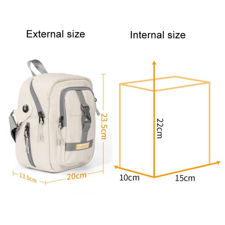 Cwatcun D155 Shoulder Casual Microslr Camera Storage Bag Lightweight Digital Photography Bag - Beige