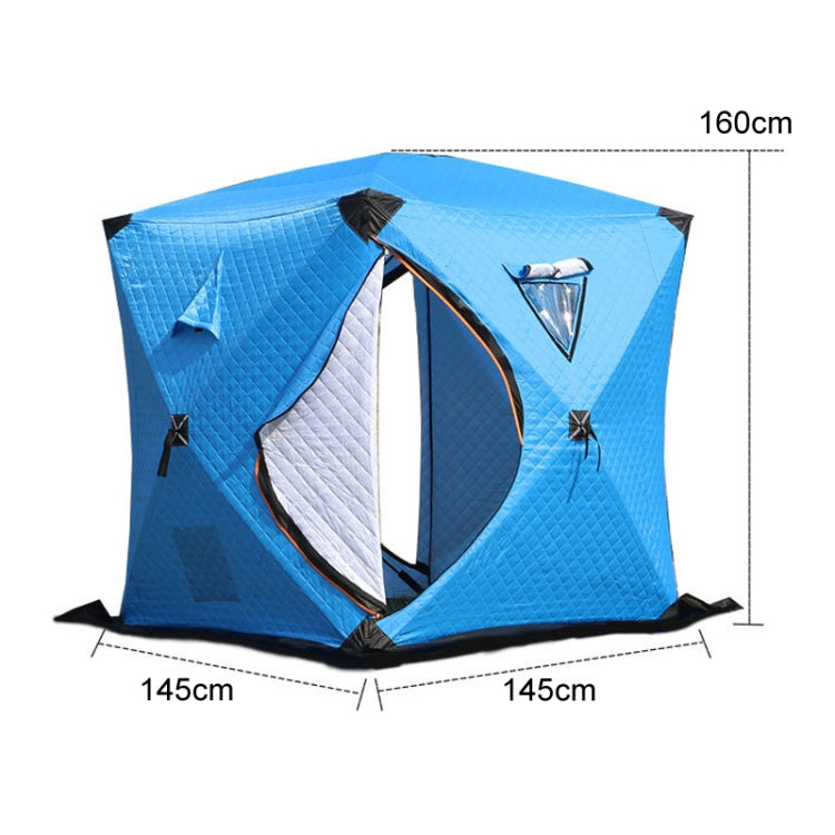 Winter Warm Windproof Fishing Tent Thickened Camping Tent, Size: 1.45x1.45x1.6m Single