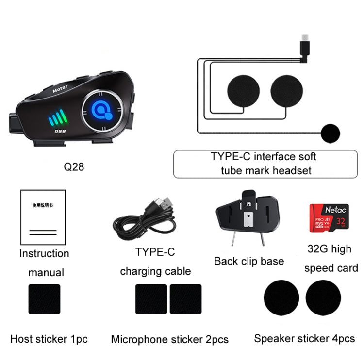 KUQIBAO Q28 Motorcycle Riding Helmet Bluetooth-compatible Headset Recorder