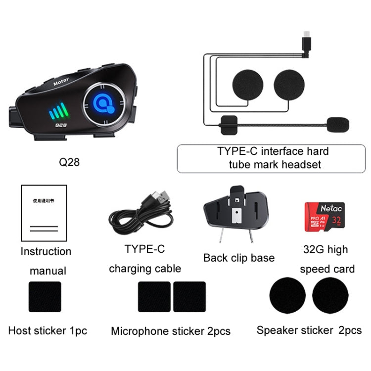 KUQIBAO Q28 Motorcycle Riding Helmet Bluetooth-compatible Headset Recorder