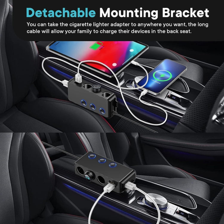 TR30P QC3.0/PD Fast Charging 7 In 1 Car Cigarette Lighter With Display