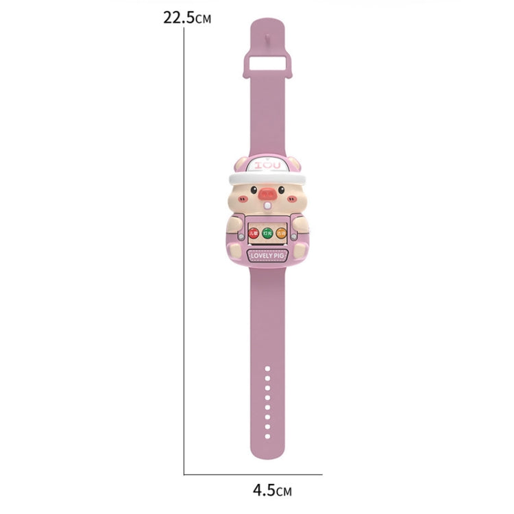 Cute Cartoon Piggy Children Electronic Watch Colorful LED Toy Music Watch Gifts, Color: Time Edition Pink