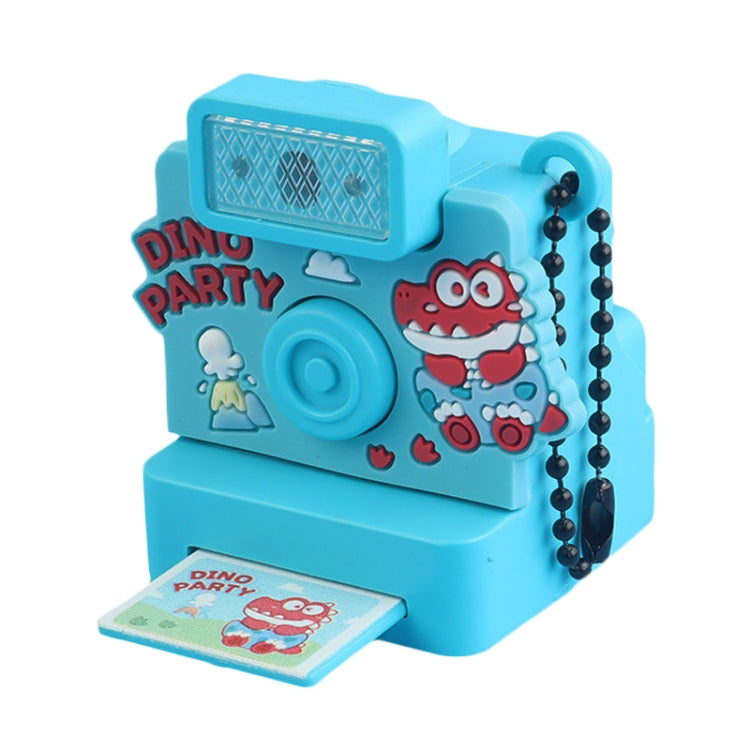 Cute Fun Polaroid Camera Pendant Keychain Flashing Sounding Toy Children Schoolbag Hanging Decoration, Style: Green Dinosaur
