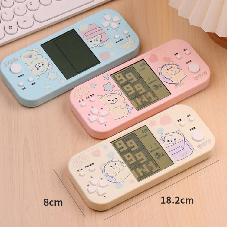 4.1 Inch Cartoon Big Screen Handheld Electronic Game Machine Kids Game Console Toy, Color: Horizontal Blue