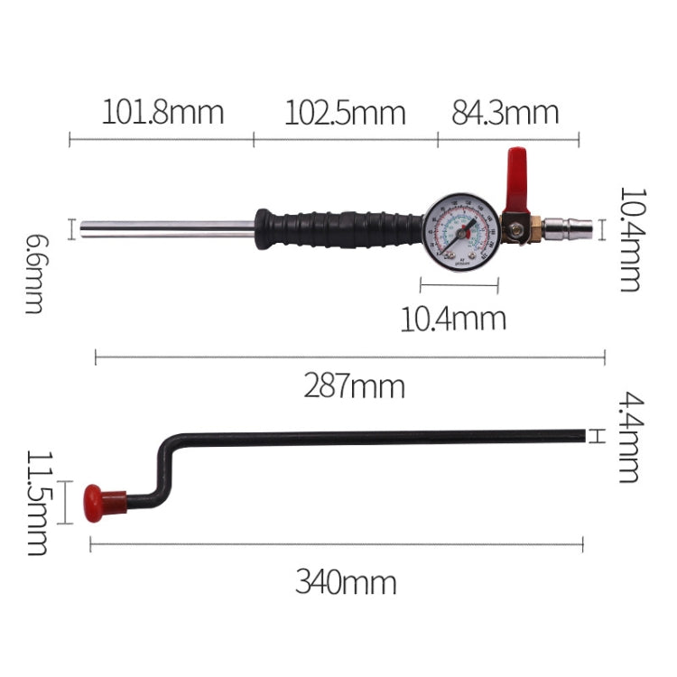 Car Tire Hand-crank Fast Inflation Rod Universal Air Filling Rod With Meter