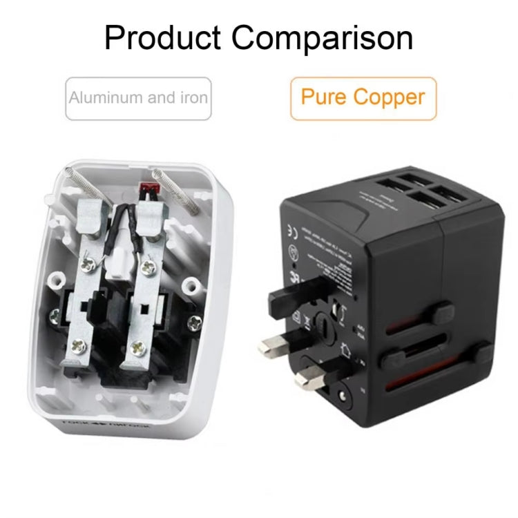3 x USB & 1 x USB-C / Type-C Travel Plug Adapter International Universal Charging Block