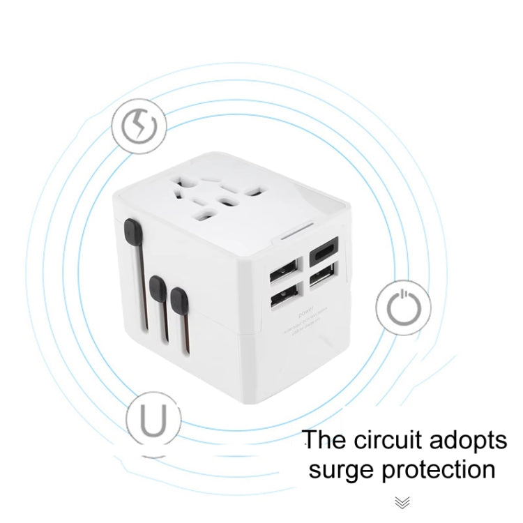 3 x USB & 1 x USB-C / Type-C Travel Plug Adapter International Universal Charging Block