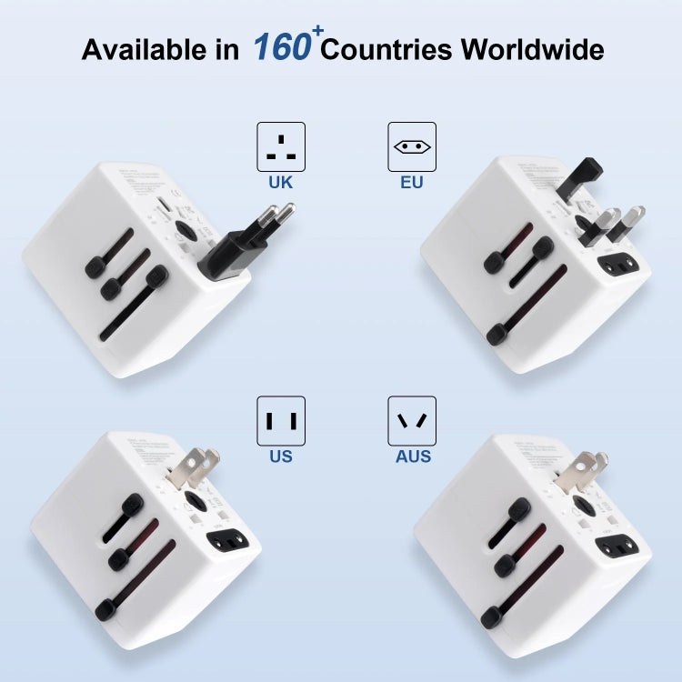 3 x USB & 1 x USB-C / Type-C Travel Plug Adapter International Universal Charging Block