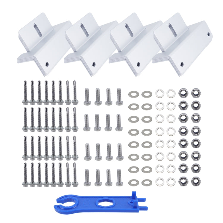 113pcs /Set RV Yacht Solar Panel Z-Shaped Aluminum Alloy Bracket - White