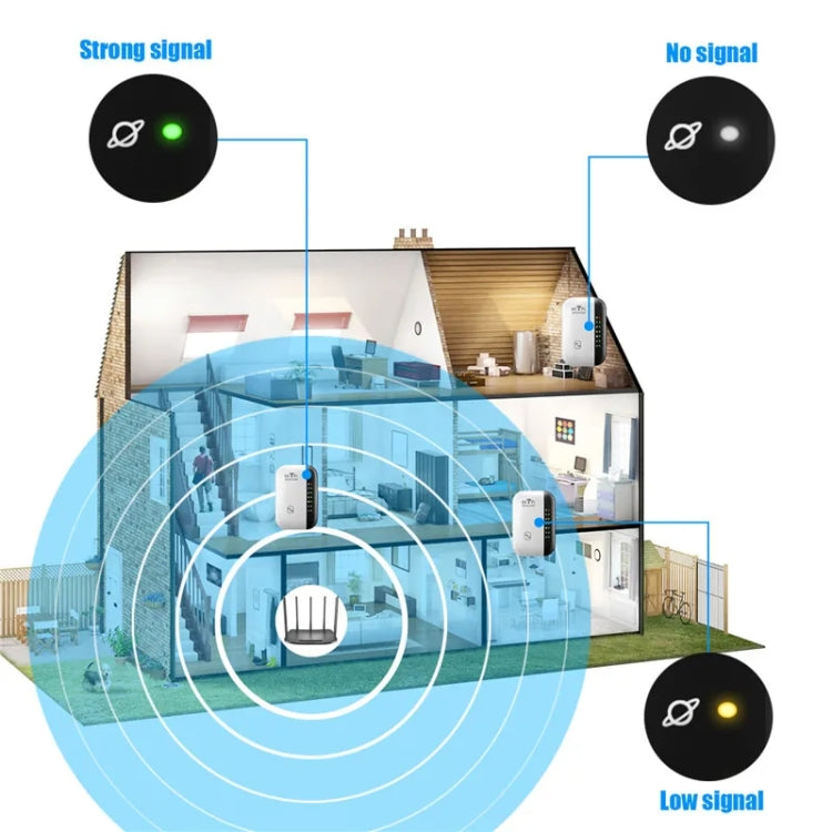 300Mbps Wireless WIFI Repeater 2.4G Route Signal Amplifier 7 Lights Version, Spec: UK Plug