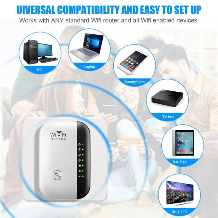 300Mbps Wireless WIFI Repeater 2.4G Route Signal Amplifier 7 Lights Version, Spec: US Plug
