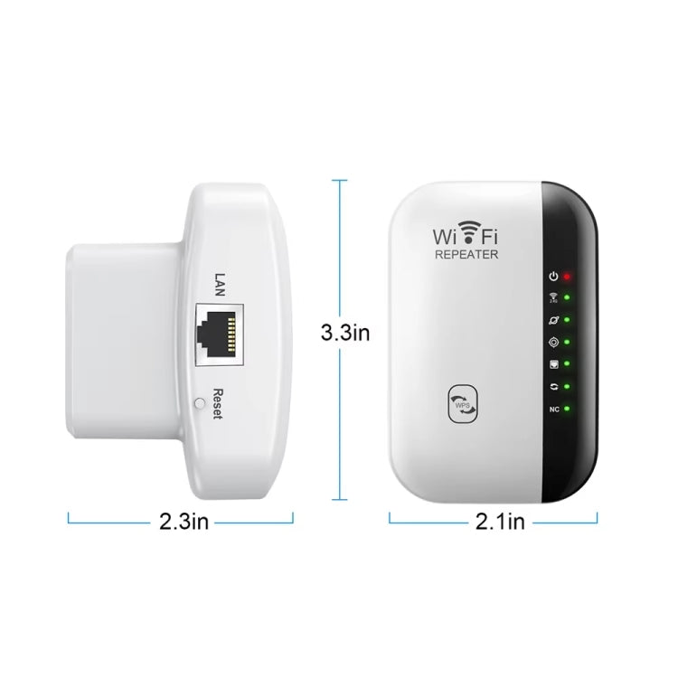 300Mbps Wireless WIFI Repeater 2.4G Route Signal Amplifier 7 Lights Version, Spec: AU Plug
