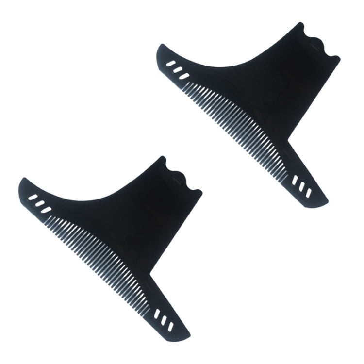2pcs 6 In 1 Beard Styling Stencil Comb Men Shaving Tools - Black