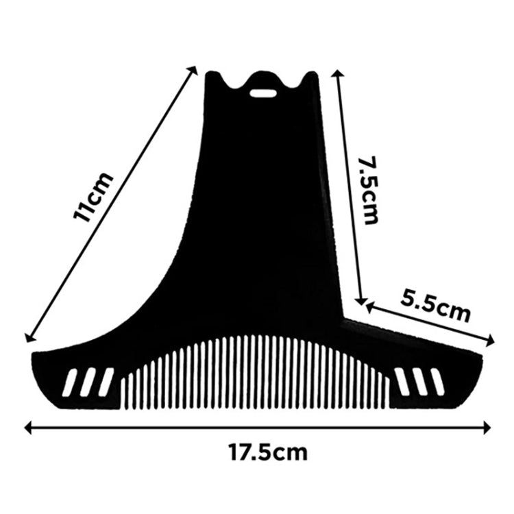 2pcs 6 In 1 Beard Styling Stencil Comb Men Shaving Tools - Black
