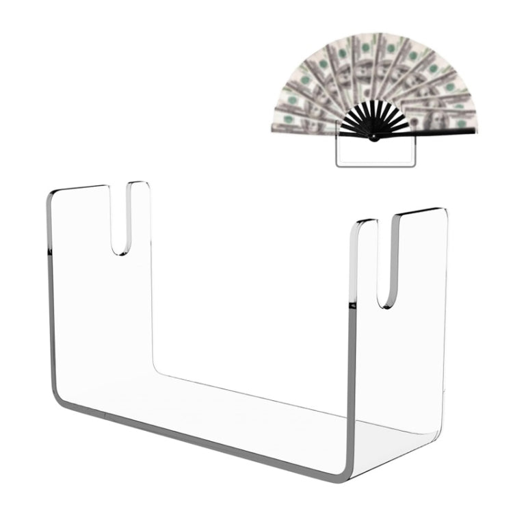 YX133 Acrylic Fan Display Stand Paper Fans Placement Holder - Transparent