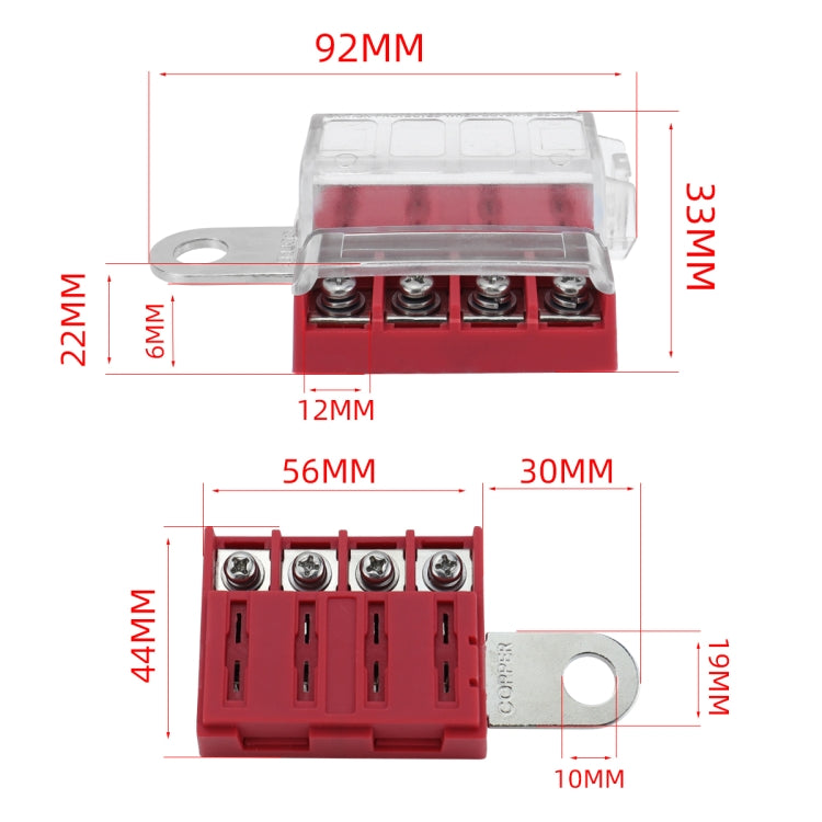 4-way RV Yacht Ignition Protection Battery Terminal Fuse Block, Specification: Two