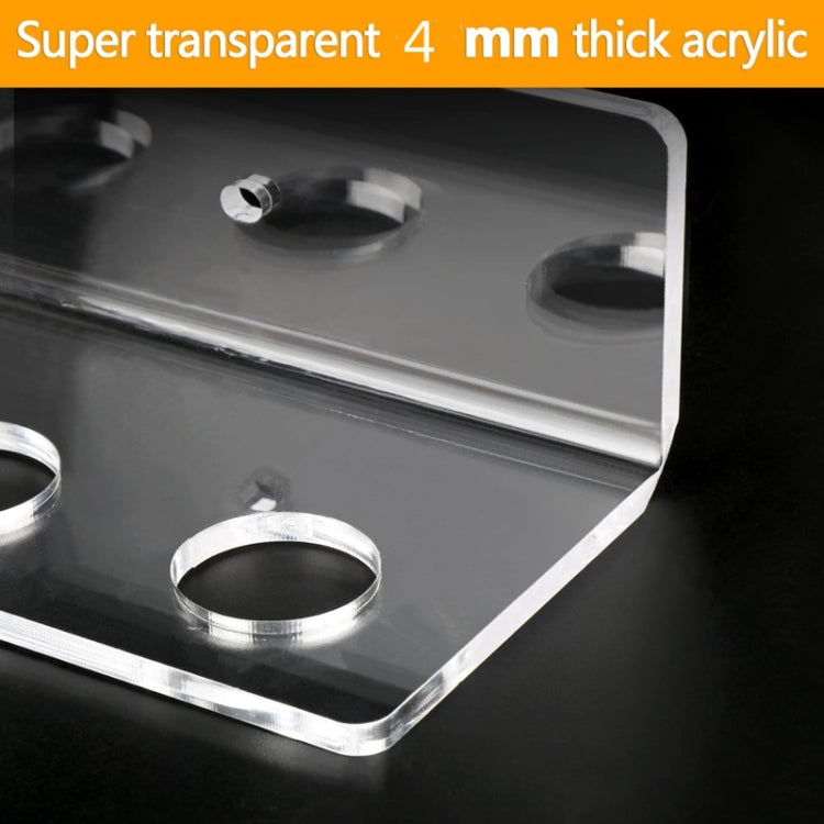 YX134 2pcs / Set Acrylic Billiard Cue Wall Mount Bracket Holds 6pcs Billiard Cues