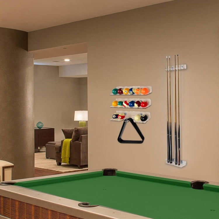 YX134 2pcs / Set Acrylic Billiard Cue Wall Mount Bracket Holds 6pcs Billiard Cues
