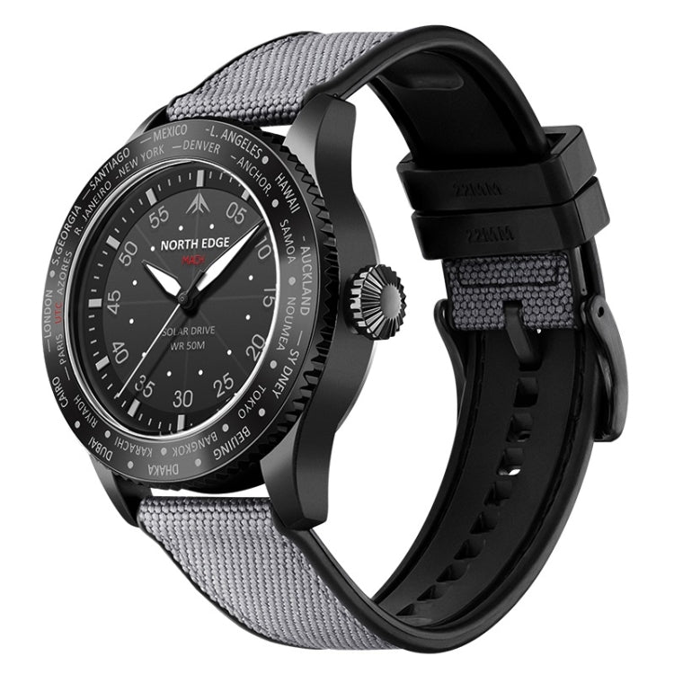 NORTH EDGE Men Light-powered Waterproof Sports Luminous Quartz Watch