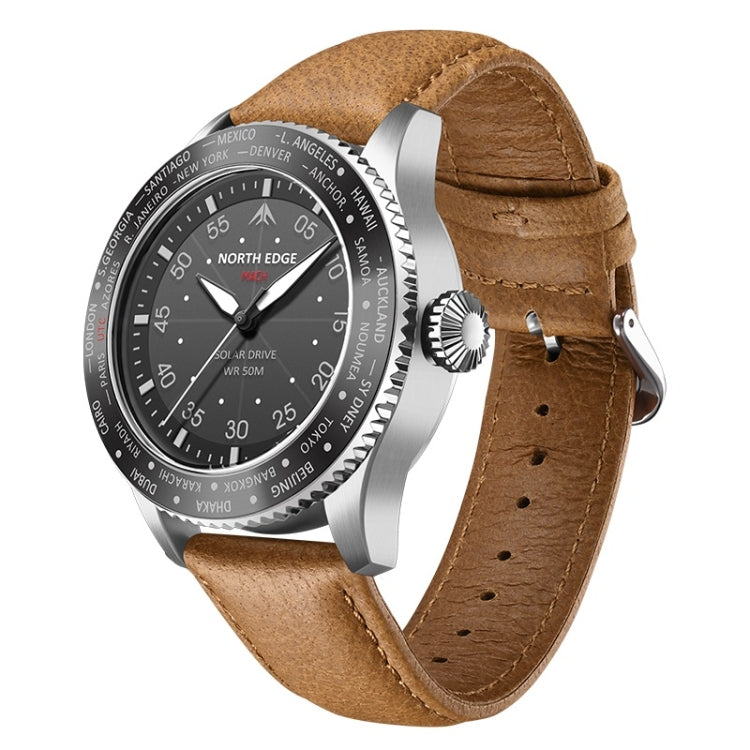 NORTH EDGE Men Light-powered Waterproof Sports Luminous Quartz Watch