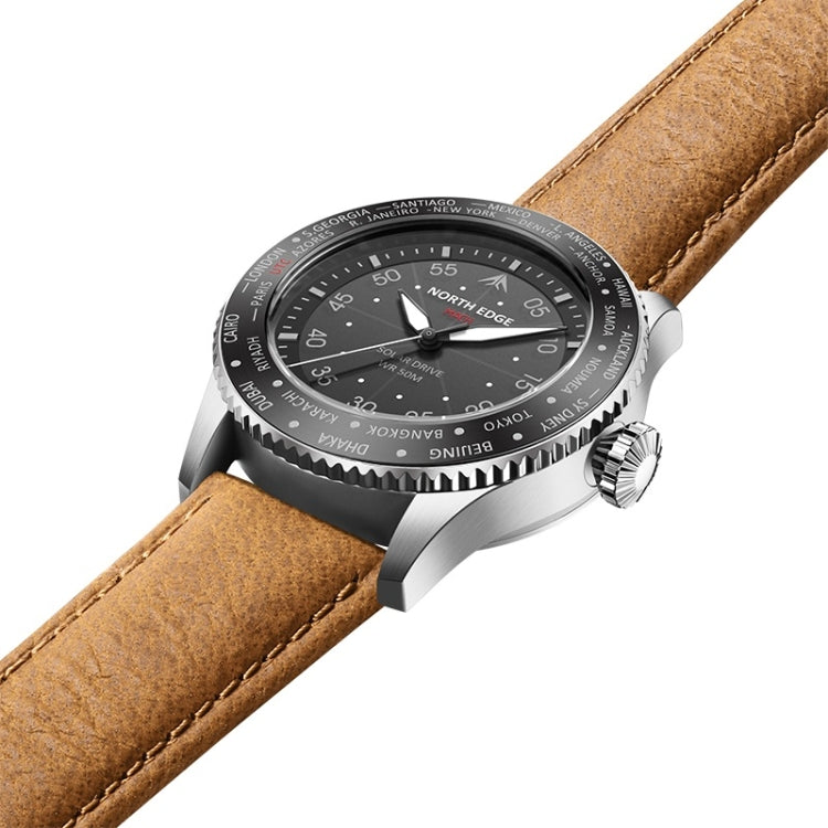NORTH EDGE Men Light-powered Waterproof Sports Luminous Quartz Watch