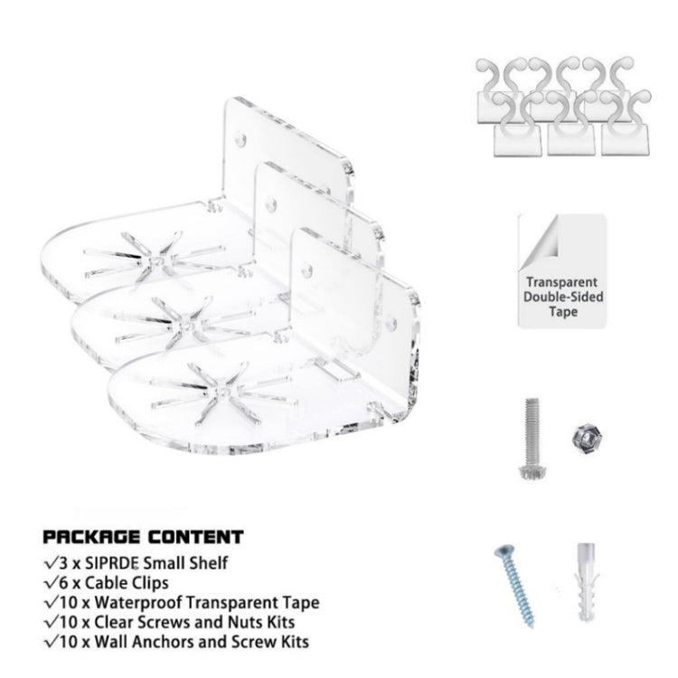 YX135 3pcs / Set Acrylic Wall Mount Bracket For Baby Monitor / Safety Camera / Speaker