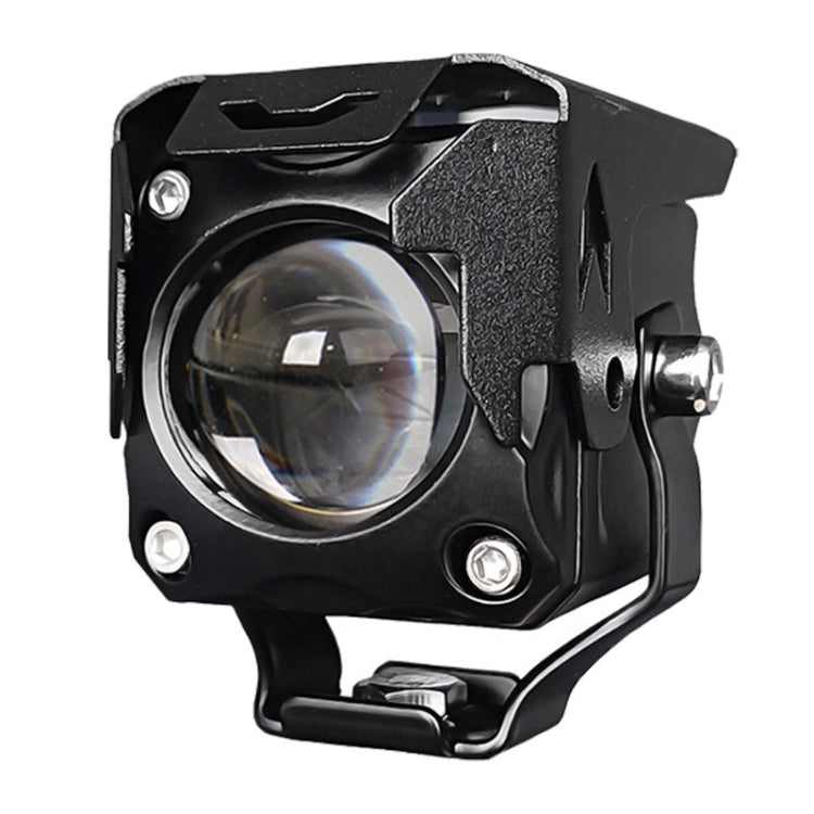 20W Motorcycle LED Headlight Auxiliary Spotlight Lens Dual Color Fog Light - Near Yellow+Far White