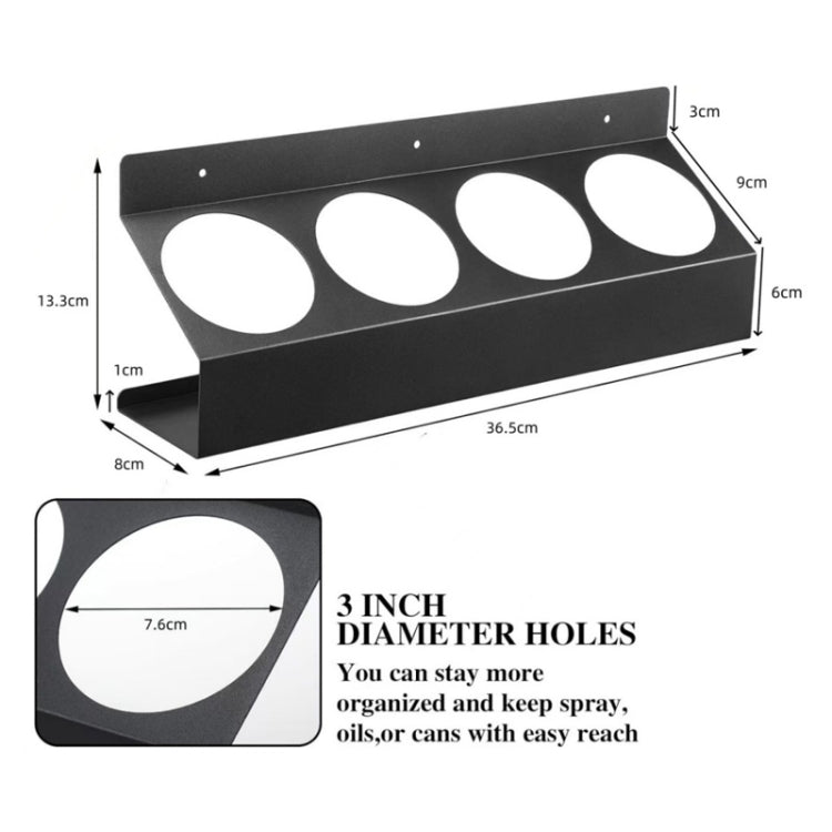 YH001 4 Can Capacity Wall Mounted Metal Spray Can Holder For Garage Enclosed Trailer Shop Workspace Storage