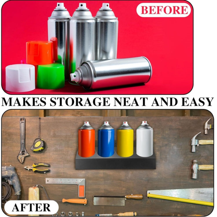 YH001 4 Can Capacity Wall Mounted Metal Spray Can Holder For Garage Enclosed Trailer Shop Workspace Storage