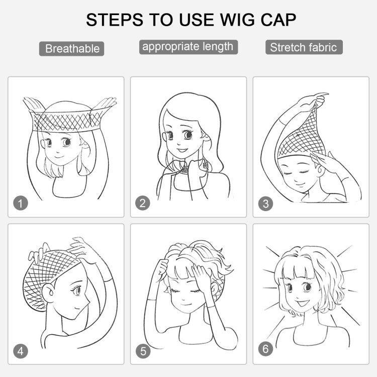 Cosplay Cool Wigs Natural Breathable Head Cover Ladies Short Curl Wig Hat - Black White