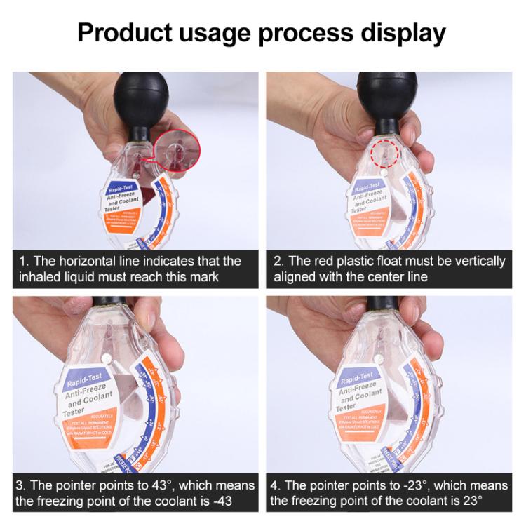 Automobile Suction Type Battery Electrolyte Hydrometer - Black