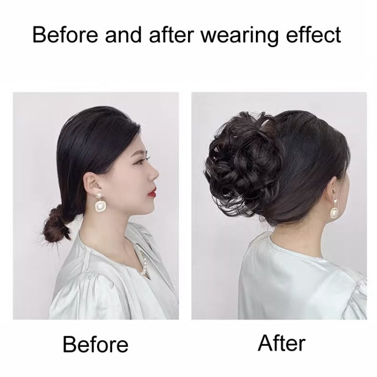 Ladies Fluffy Natural Pods Wig Grab Clip Plate Hair Buns