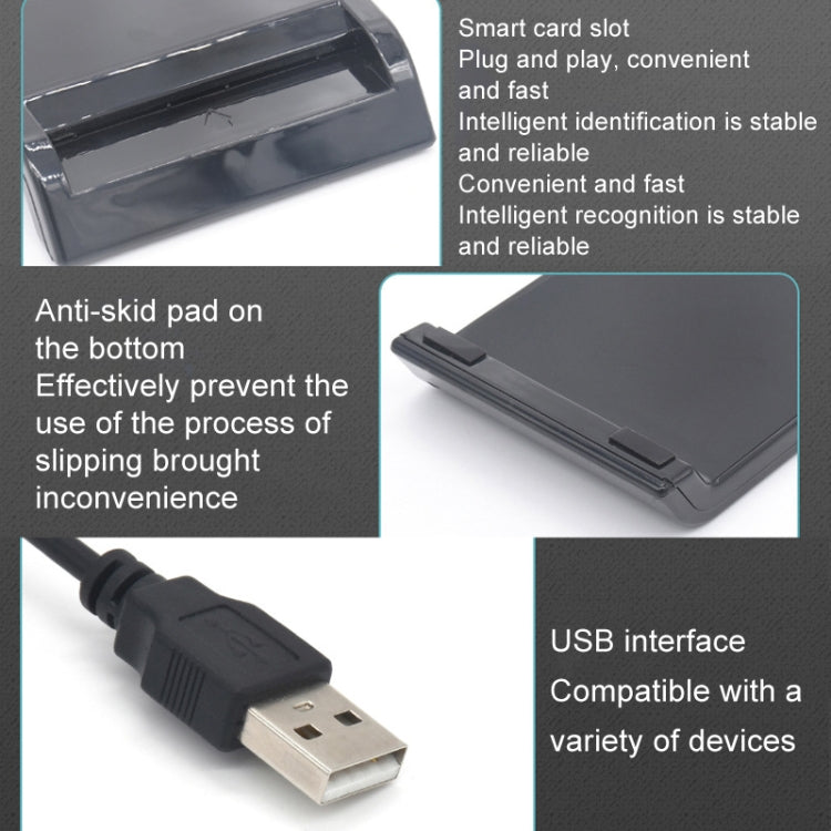 USB 2.0 IC Card / Bank Card / ID Card / SD Card Smart Reader - No Disc
