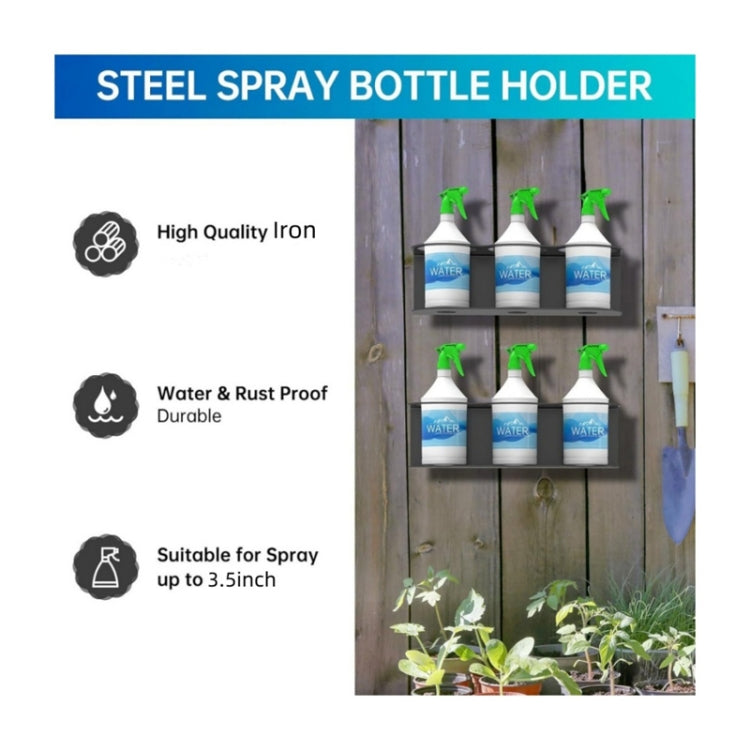 YH004-1 Wall Mounted Metal Double Hole Spray Can Holder For Garage Spray Can Storage