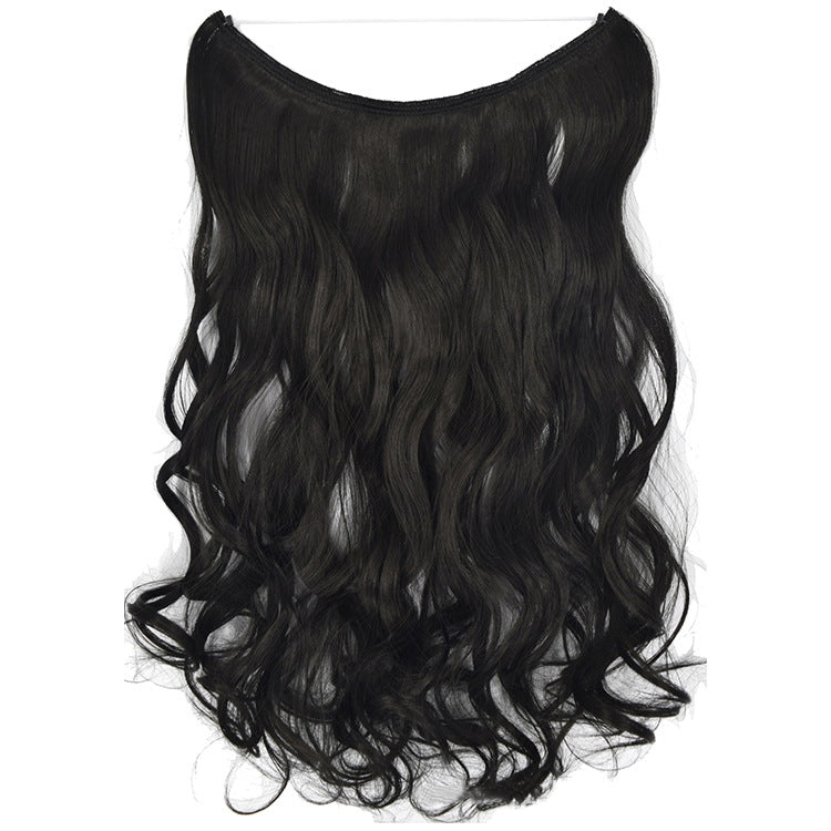 Fishing Line Hair Curtain Long Curly Wig Seamless Hair Extension
