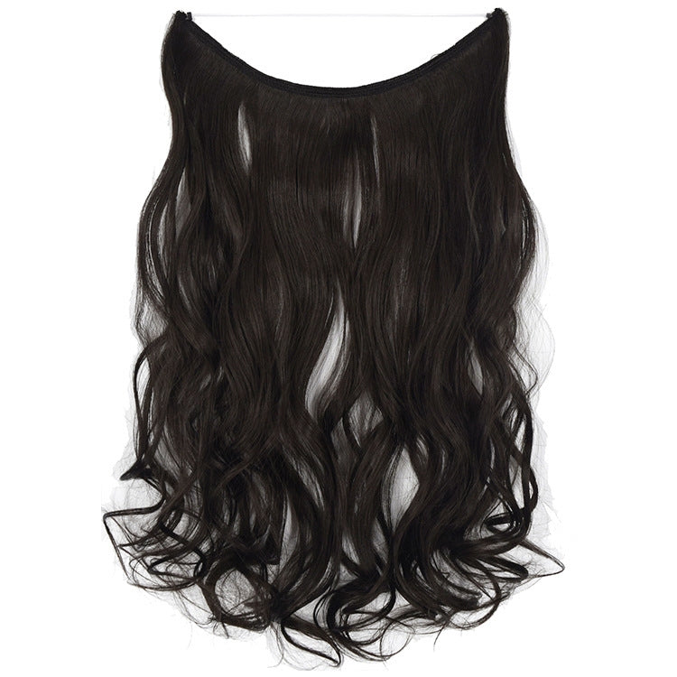Fishing Line Hair Curtain Long Curly Wig Seamless Hair Extension