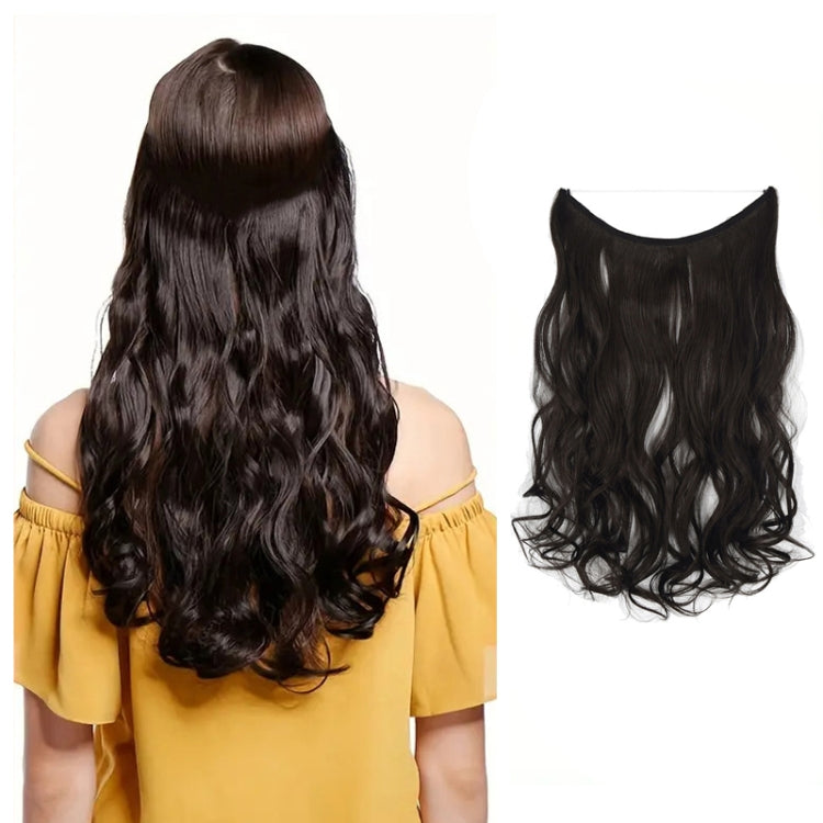 Fishing Line Hair Curtain Long Curly Wig Seamless Hair Extension