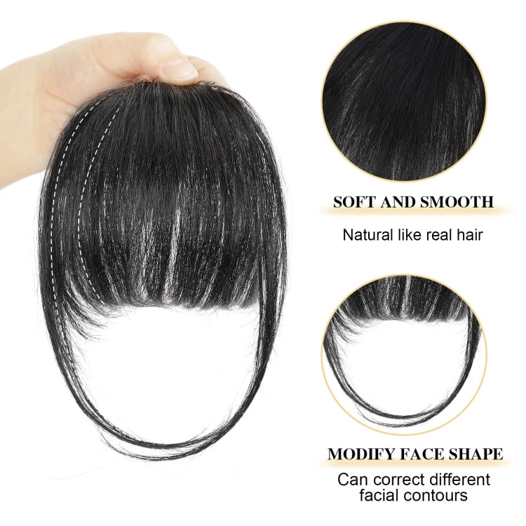 Chemical Fiber Wigs Thin Air Bangs Clip-on Wigs, Color: Natural Black with Sideburns