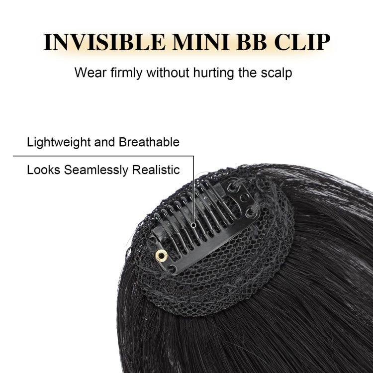 Chemical Fiber Wigs Thin Air Bangs Clip-on Wigs, Color: Natural Black No Sideburns